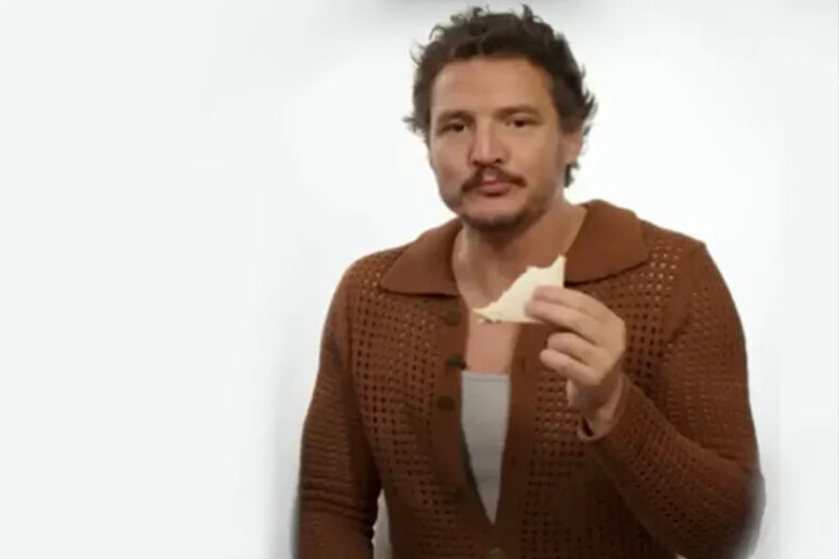 Pedro Pascal Eating a Sandwich