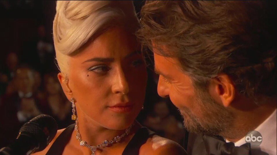 Lady Gaga and Bradley Cooper at the Oscars