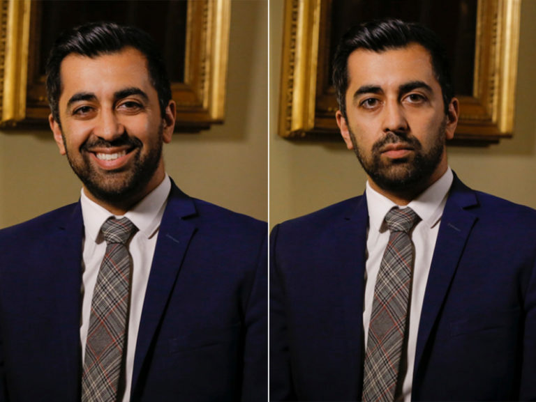 Scottish Minister, Smiling and Not Smiling