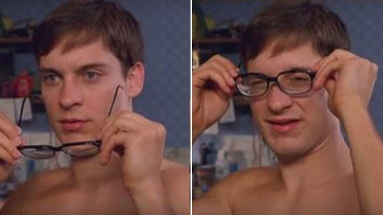 Peter Parker Puts On Glasses