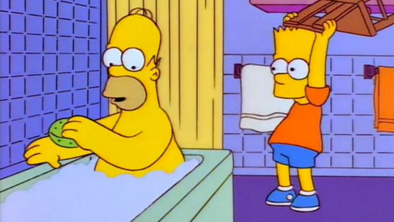 Bart Hits Homer With a Chair