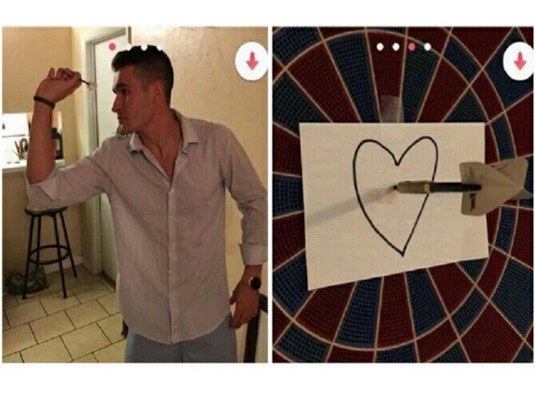 Guy Hits the Heart with a Dart