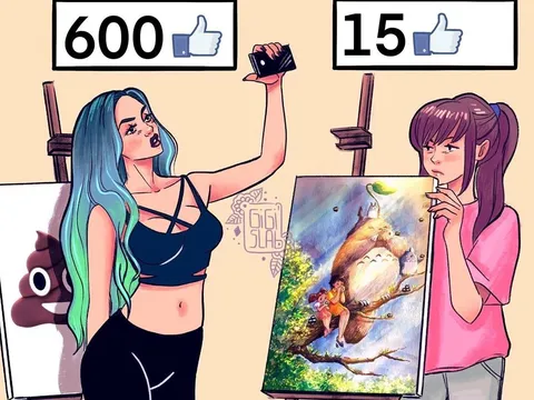 600 лайков против 15 лайков