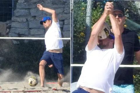 DiCaprio Plays Volleyball