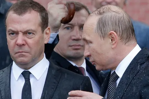 Медведев под дождём